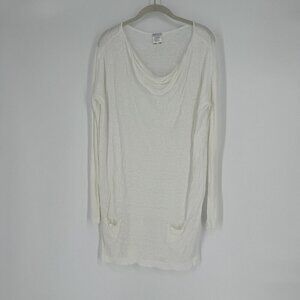 Transit par such Shirt Women’s large L white linen coastal quiet luxury  linen